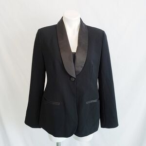 NWT Tuxedo Style Blazer Black w/Satin Trim Size Small